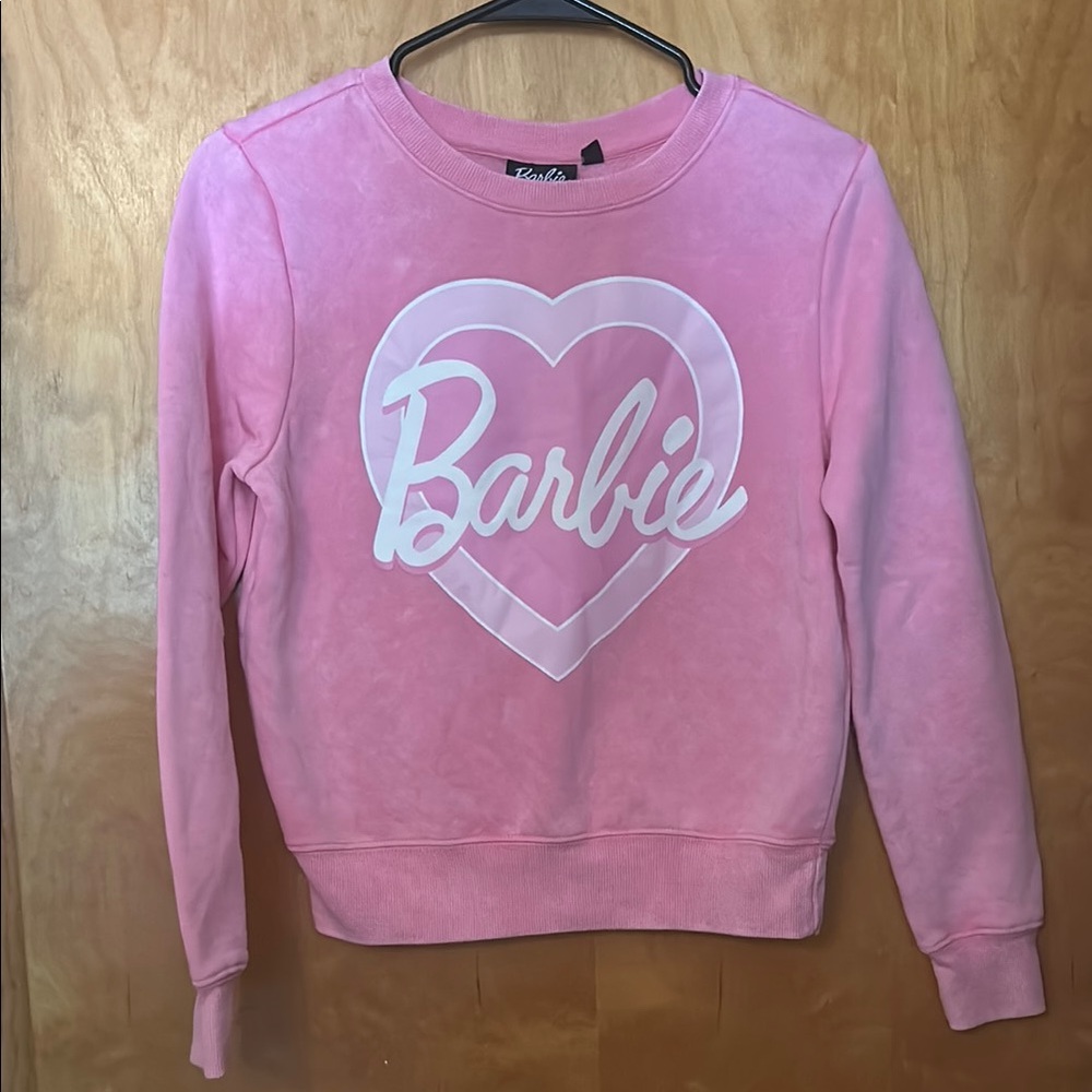 Barbie Pink Heart Logo Sweatshirt Woman’s Juniors Small